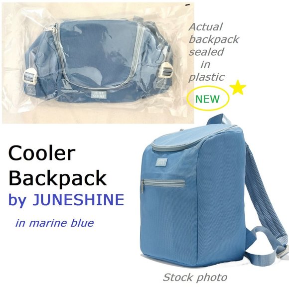 JuneShine Bags Insulated Cooler Backpack By Juneshine In Marine Blue Newstill Sealed Poshmark